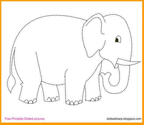 dotted printable  kids dotted elephant activity