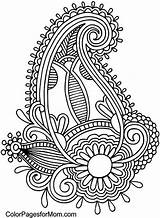 Paisley Pages Coloring Colorpagesformom Mandala Color Adult Henna Designs Choose Board Pattern Drawings sketch template