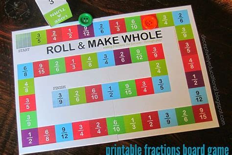 Roll And Make Whole Adding Fractions Board Game Relentlessly Fun