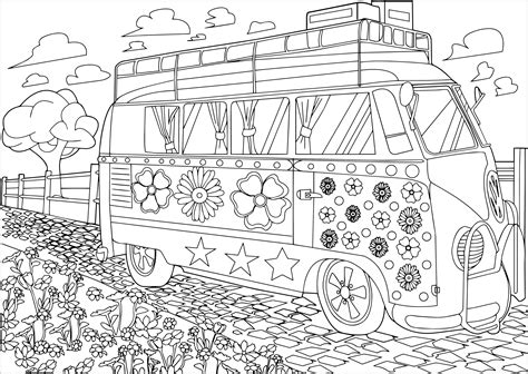 hippie flower coloring pages  flower site