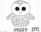 Boo Coloring Owl Beanie Pages Pinky Printable Kids sketch template