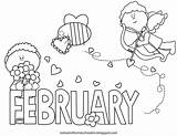 Homeschooling Coloringonly Februar Monate sketch template