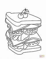 Sandwich Coloring Steak Kleurplaat Colorare Kleurplaten Supercoloring Broodje Donalds sketch template
