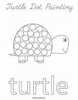 Coloring Turtle Dot Painting Cursive Built California Usa Twistynoodle sketch template