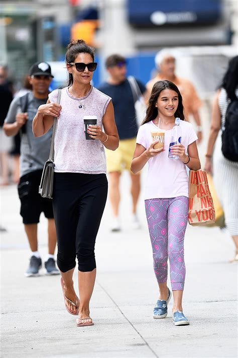 katie holmes and suri cruise do yoga together cute pic at