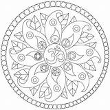 Mandala Zen Symbols Mandalas Coloring Cute Stress Anti Petals Very Leaves Various sketch template