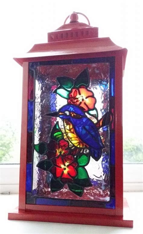 Glass Painted Lantern Faux Stained Glass Glass Painting