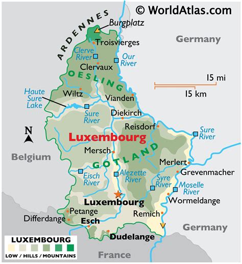geography  luxembourg landforms world atlas