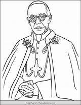 Pope Pius Coloring Xii Thecatholickid sketch template