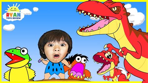 dinosaur cartoons  children ryan toysreview rescue baby  rex