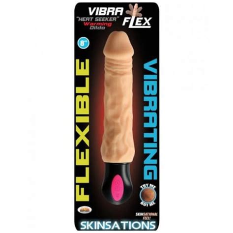 Skinsations Vibra Flex Heat Seeker Warming Dildo Flesh 8 Sex