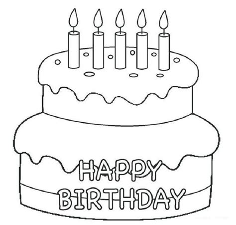 simple birthday cake coloring pages birthday coloring pages happy