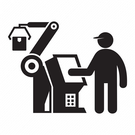 machine manufacturing production robot worker icon