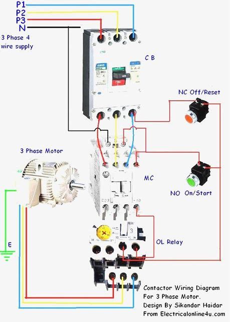 contactor  overload relay connection panel breaker installation