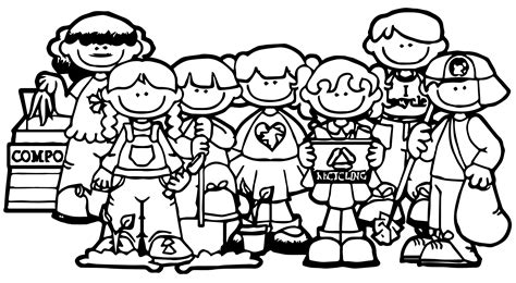 recycle kids kids coloring page wecoloringpagecom