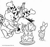 Pooh Winnie Coloring Pages Birthday Disney Happy Printable Kids Color Print Book Alive Jesus Ausmalbilder Sheets Cartoon Sheet Adult Family sketch template