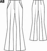Pants Flare Pattern Patterns Sewing Flared Burda Make Template Drawing Clothes Clothing Flat Own Diy Burdastyle Plus Size Craft Fashion sketch template