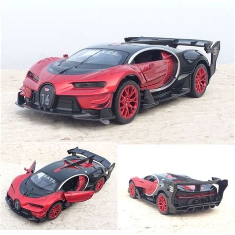 scale bugatti veyron alloy diecast car model toy electronic car  pull  light kids