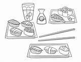 Sushi Colorear sketch template