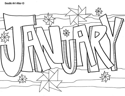 january coloring pages    print