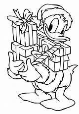 Coloring Christmas Pages Donald Duck Disney Daisy Drawing Printable Presents Clipart Color Cruise Ship Line Easter Kids Print Cliparts Sheets sketch template