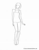 Croquis Body Pose Coy Average Desig sketch template