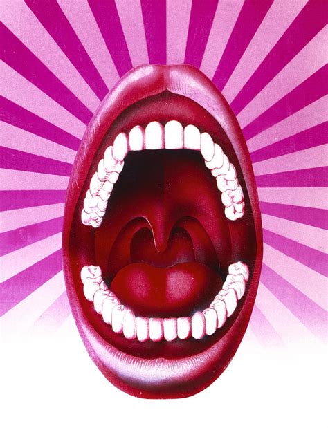 artwork of open mouth showing set of healthy teeth photograph by hans