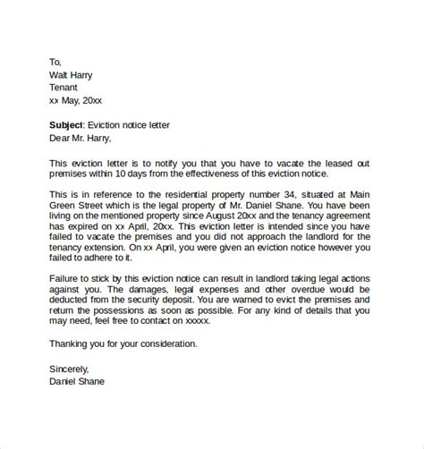 constructive eviction letter template