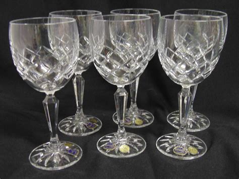 bohemia sienna cut crystal wine glass set of 6 ebay