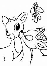 Reindeer Rudolph Nosed Clarice Wilma Mistletoe Juletegninger Getcolorings Rudolf Rensdyr Nemme Tegning Rentier sketch template