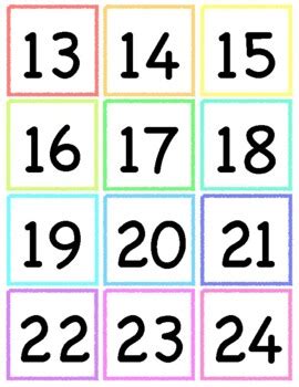 printable rainbow calendar numbers    caitlin mckay tpt