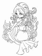 Mermaid Coloring Pages Cute Girl Pinup Jadedragonne Deviantart Mermaids Christmas Anime Print Chibi Color Printable Colouring Kids Sheets Adults Shell sketch template