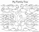 Family Tree Coloring Template Kids Printable Drawing Large Chart Pages Blank Easy Big Genealogy Charts Simple Templates Roots Print Fun sketch template