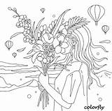 Colorfy Adults Colorfly Springbreak sketch template