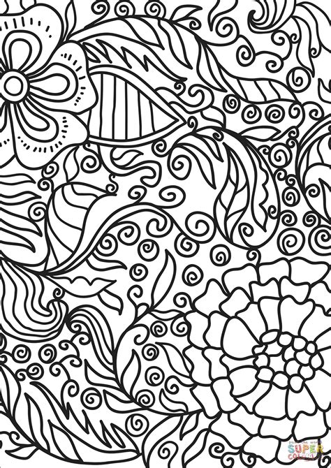 abstract doodle coloring page  printable coloring pages