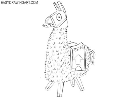 draw fortnite loot llama easy   drawings llama drawing