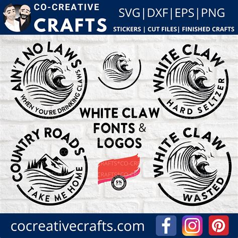 white claw svg png bundle white claw fonts white claw etsy