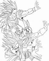 Coloring Goku Saiyan Super Pages Popular sketch template