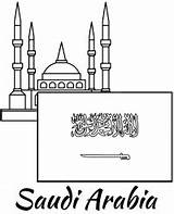 Saoudite Saudi Drapeau Arabie Mosque Topcoloringpages sketch template