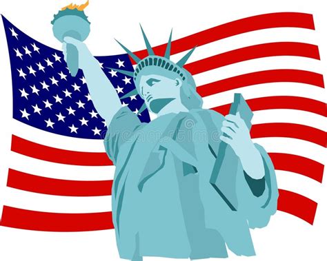 Liberty Flag Stock Vector Illustration Of Statue Graphic