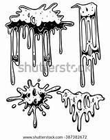 Dripping Slime Oozing Splattered Mucus sketch template