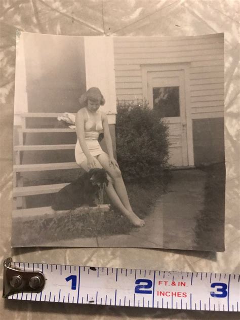 vintage 1940s snapshot photo sunbathing bikini amateur model etsy