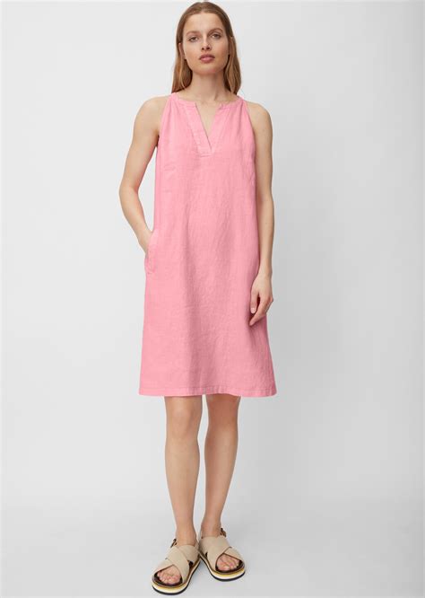 jurk van zuiver linnen roze zomerjurken marc opolo