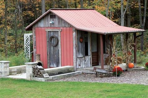 pin  rustic garden sheds
