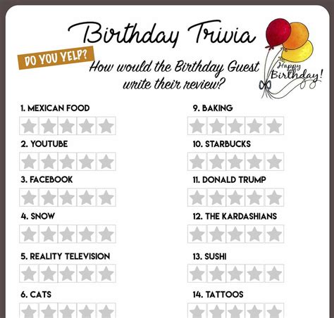birthday trivia game birthday party trivia instant