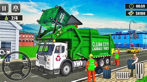 garbage truck simulator dump truck collecting trash garbage truck