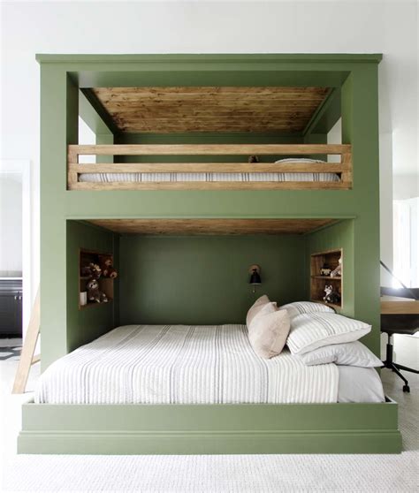built  bunk bed reveal  plan plank  pillow
