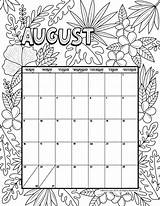 Calendar 2021 Color Coloring August Printable Kids October Print Pages Calender Monthly Calendars Visit December Choose Board sketch template