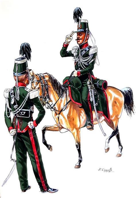 garde civique  cheval  cavalier  fourrier en grande tenue military uniform army
