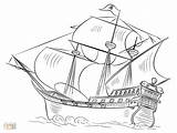 Barcos Galleon Ausmalbild Caravella Galeone Spagnolo Pintar Schiffe sketch template